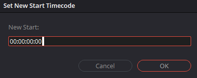 Set New Start Timecode