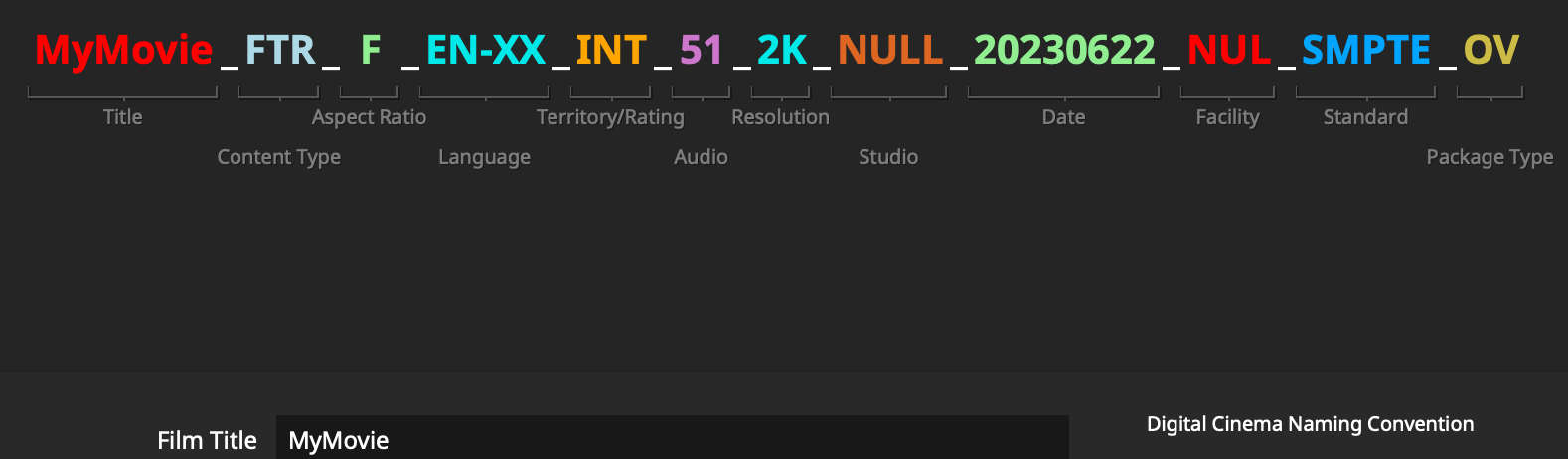 Making a DCNC DCP name